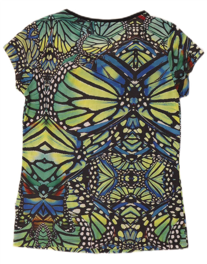 Adidas Dame Grafisk T-Shirt Top UK 12 Medium Grøn Polyester