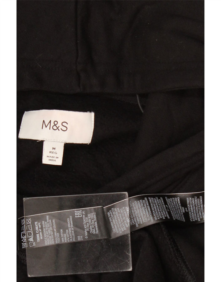 Marks & Spencer Herre hættetrøje Jumper Medium Sort Bomuld