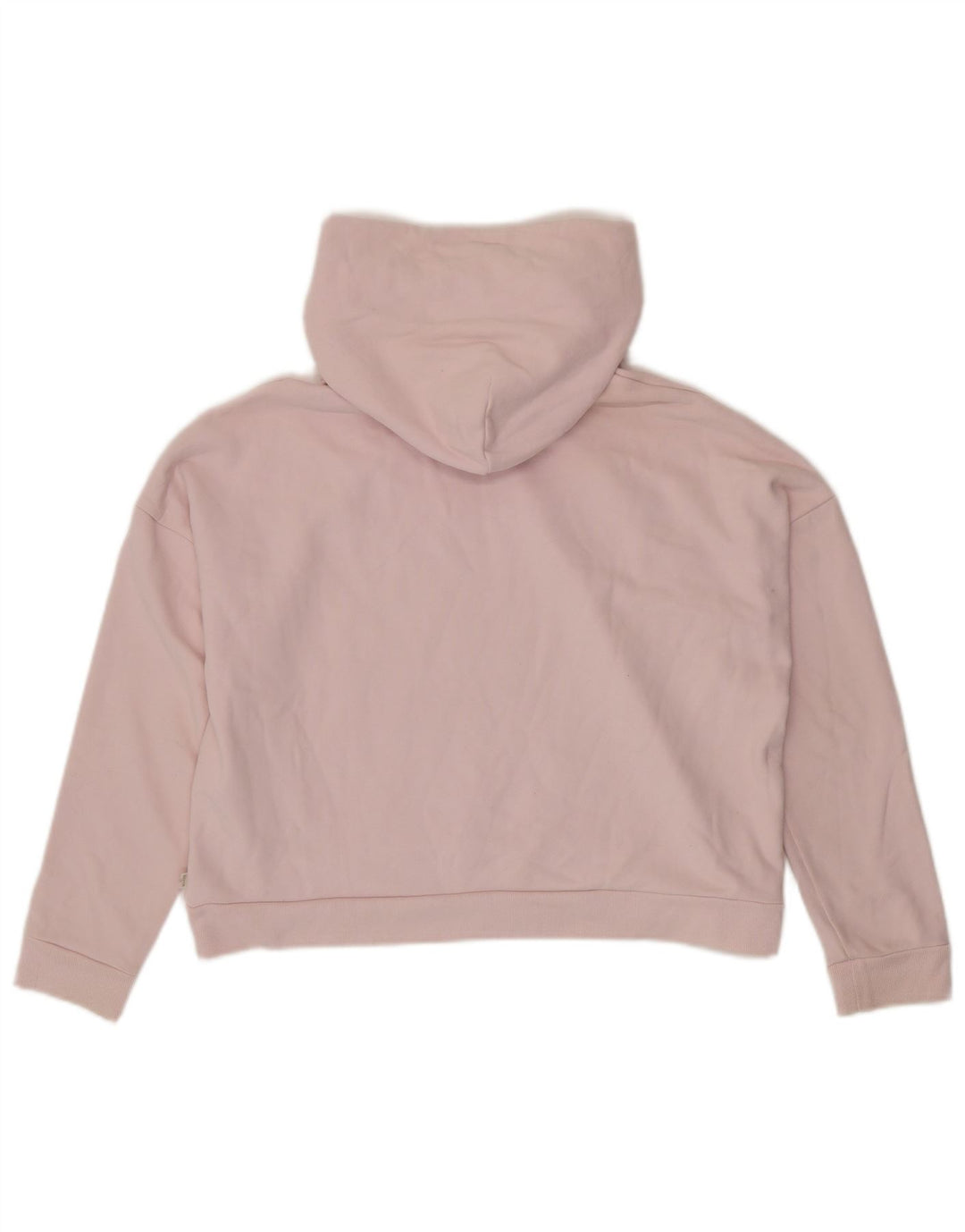 LEVI'S Dame Oversized Crop Grafisk Hoodie Jumper UK 10 Small Pink Bomuld