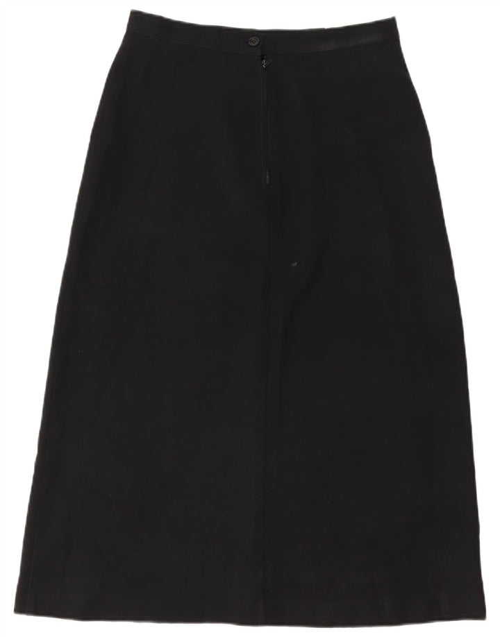 Benetton Dame Midi Nederdel IT 44 Medium W28 Sort Polyester