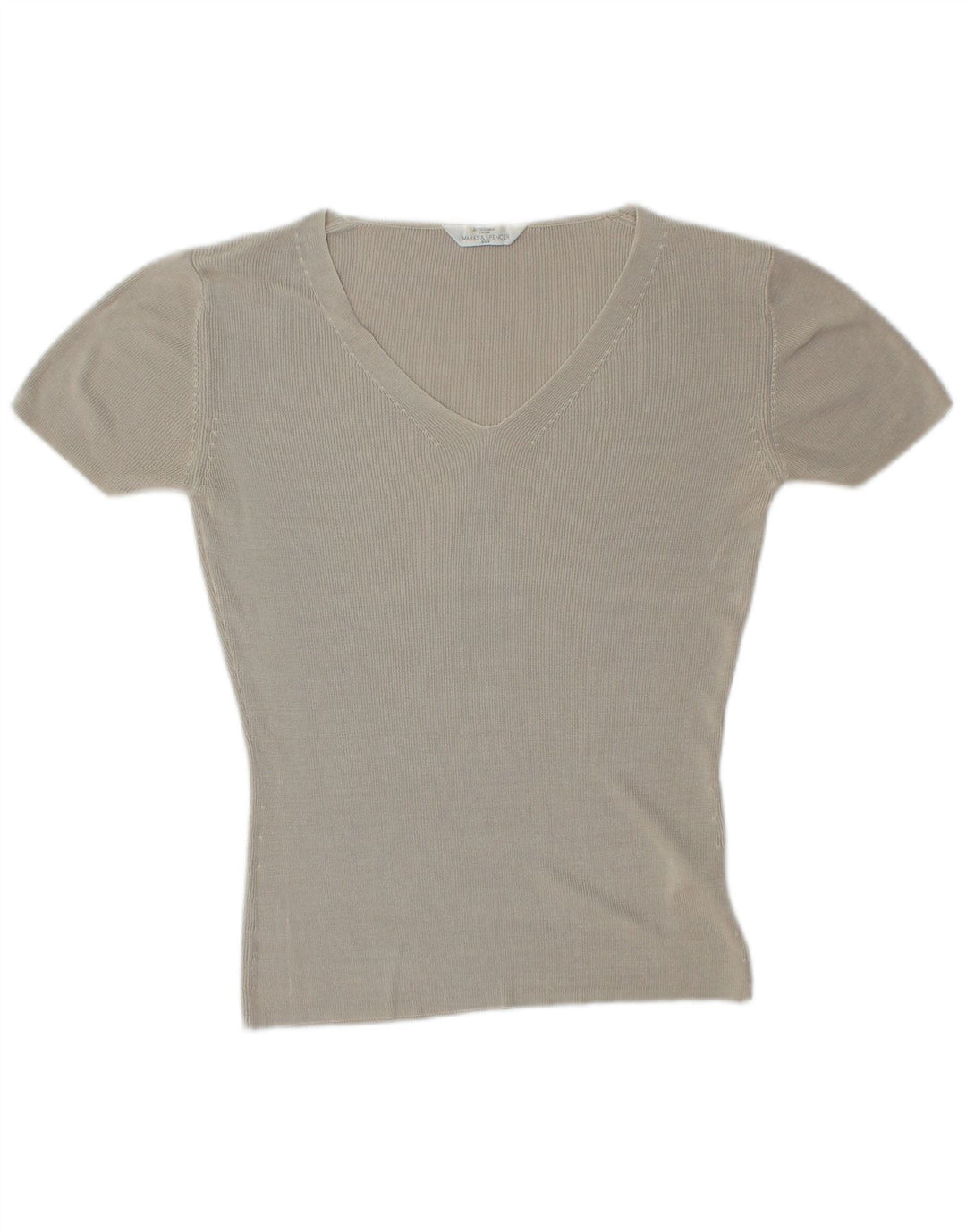 Marks & Spencer Dame Oversized T-Shirt Top UK 10 Small Grey Silk