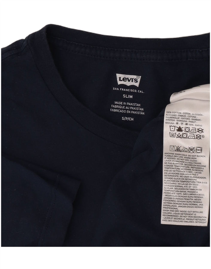 Levi's Slim Fit T-shirt top til mænd, lille marineblå bomuld