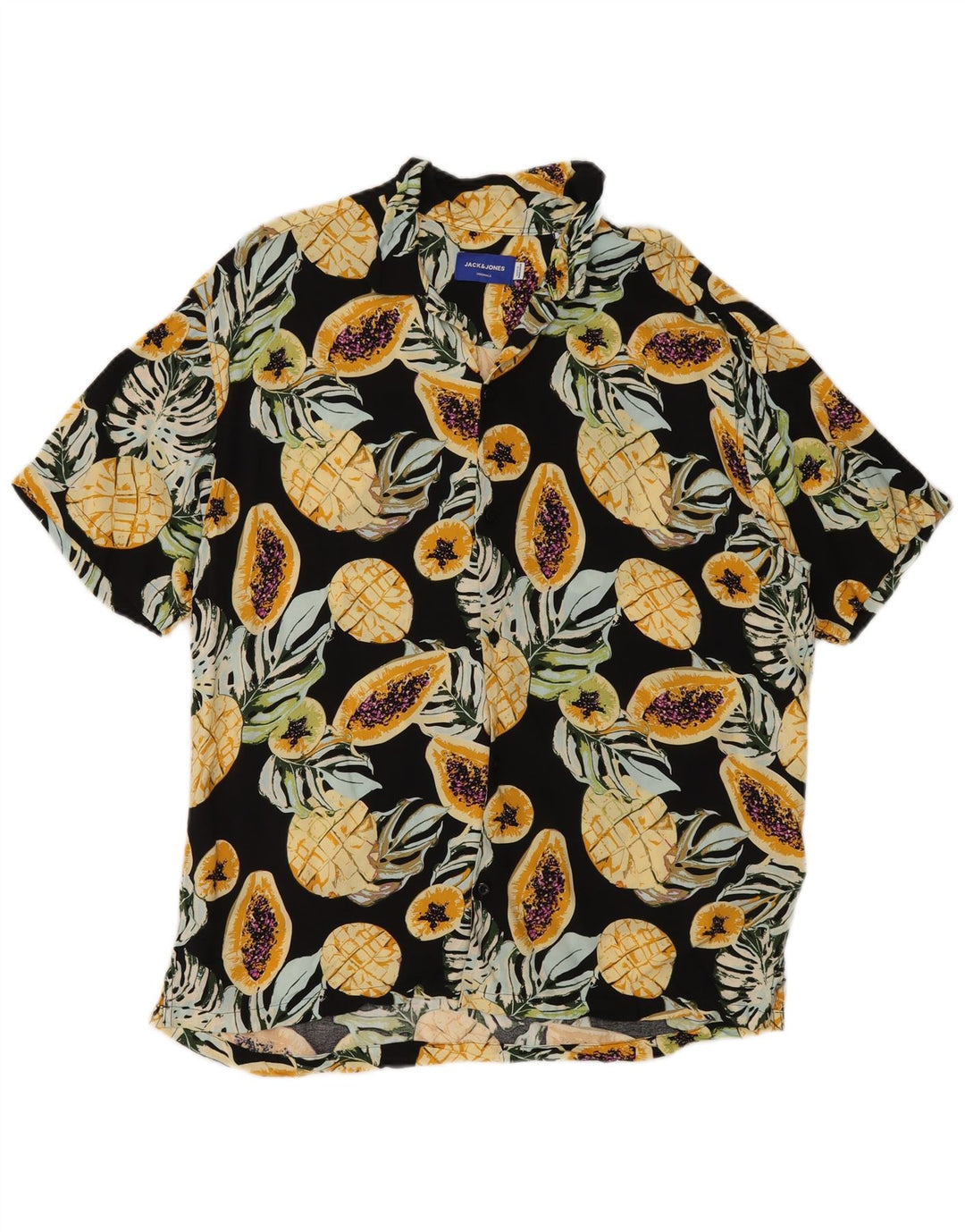 Jack & Jones Kortærmet Herreskjorte Medium Sort Floral Viscose