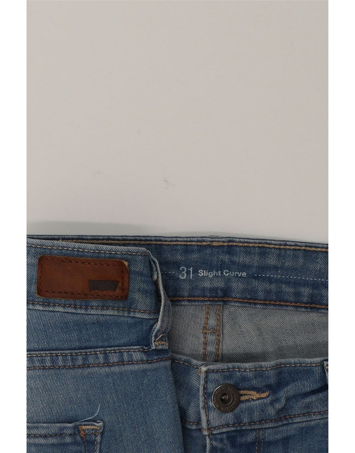 LEVI'S Womens Slight Curve Mid Rise Slim Jeans W31 L30 Blue Cotton Vintage Levi's and Second-Hand Levi's from Messina Hembry 