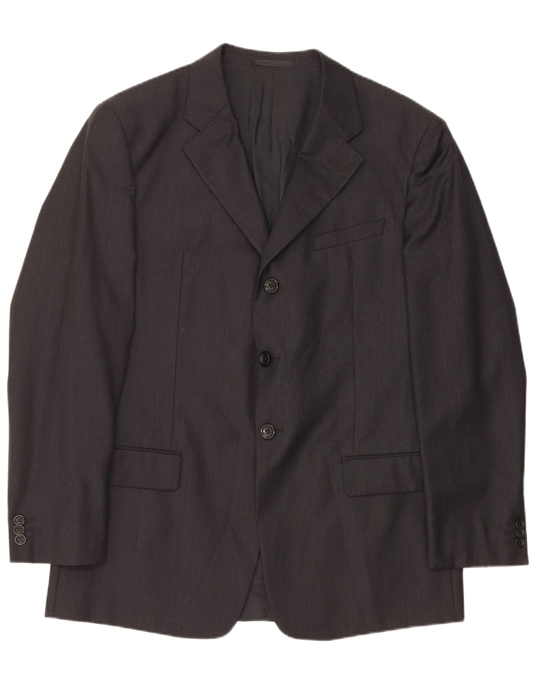 ARMANI COLLEZIONI Mens 3 Button Blazer Jacket IT 52 XL Black Wool