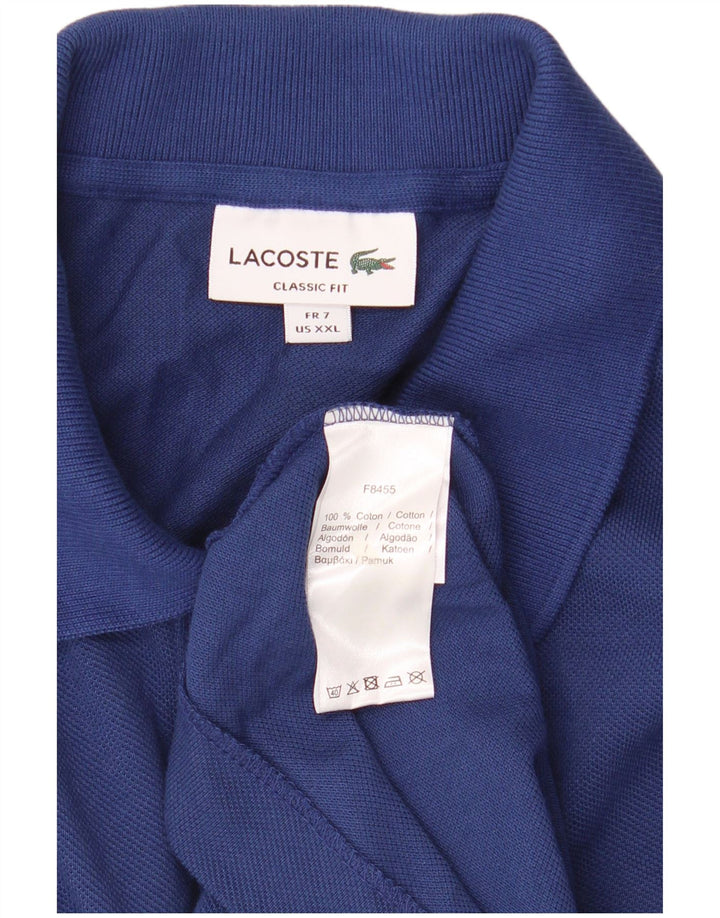 LACOSTE Poloshirt til mænd i klassisk pasform Størrelse 7 2XL Blå Bomuld