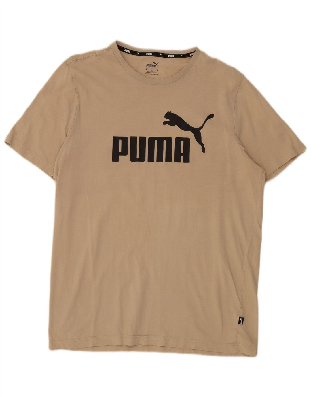 Puma Grafisk T-Shirt Top UK 14 Medium Beige