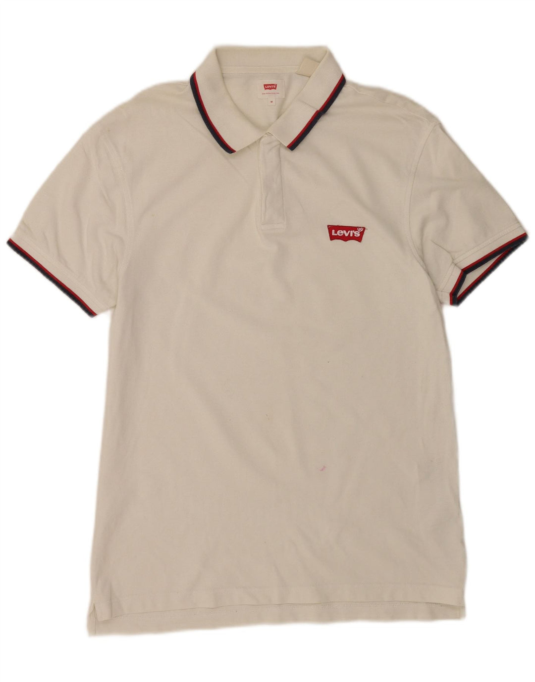 Levi's herre poloshirt Medium hvid stribet bomuld