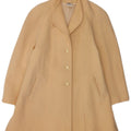 Vintage Dame Overfrakke UK 14 Stor Beige Ny Uld
