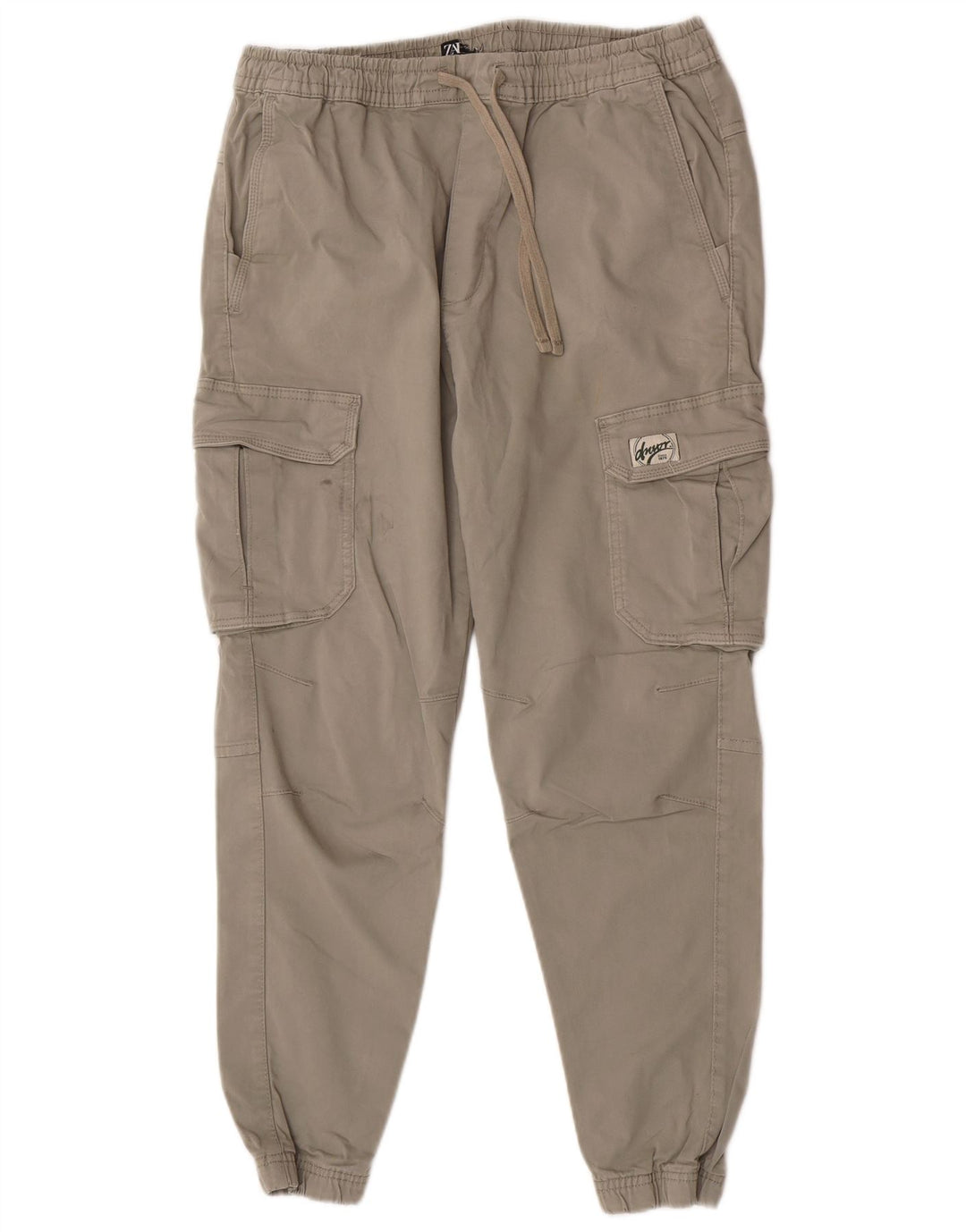 Zara Herre Joggers Cargo Bukser W30 L27 Grå Bomuld