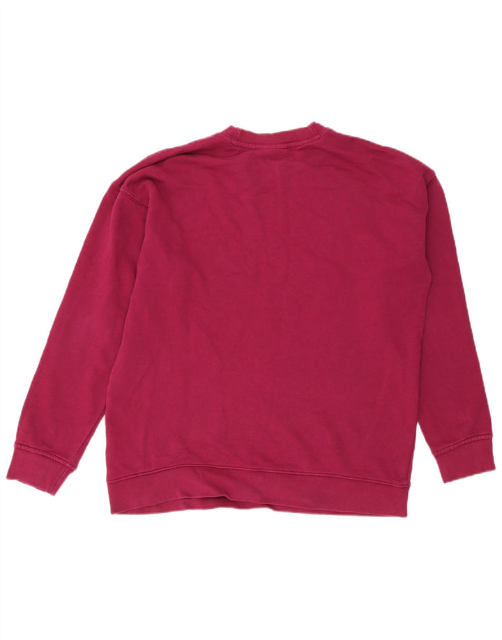 Adidas Dame Grafisk Oversized Sweatshirt Jumper UK 12 Medium Burgundy