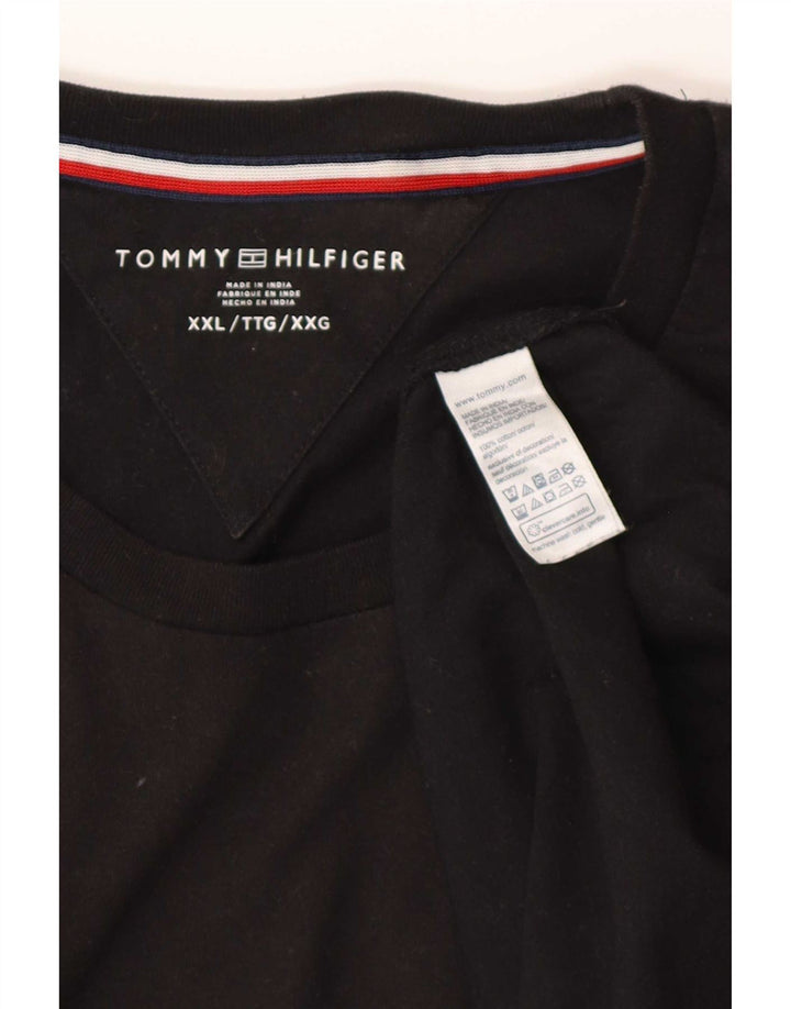 Tommy Hilfiger Herre T-Shirt Top 2XL Sort Bomuld