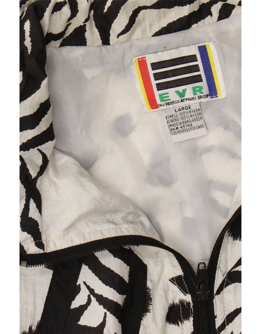 EVR Womens Oversized træningsdragt Topjakke UK 16 Stort hvidt dyreprint