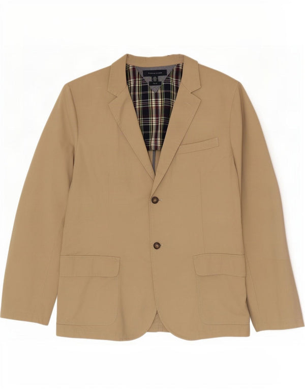 Tommy Hilfiger Herre trim fit 2 Button Blazer Jacket UK 40 Large Beige