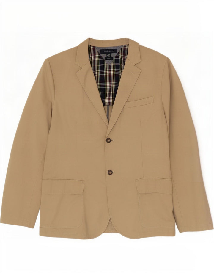 Tommy Hilfiger Herre trim fit 2 Button Blazer Jacket UK 40 Large Beige