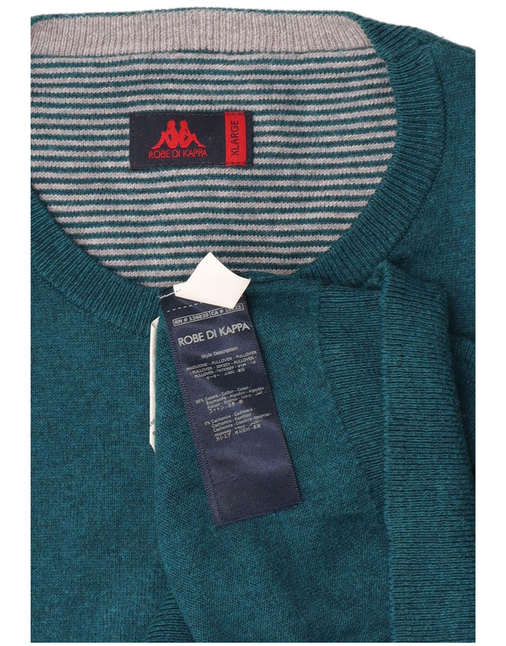 Kappa herre sweater med rund hals XL grøn bomuld