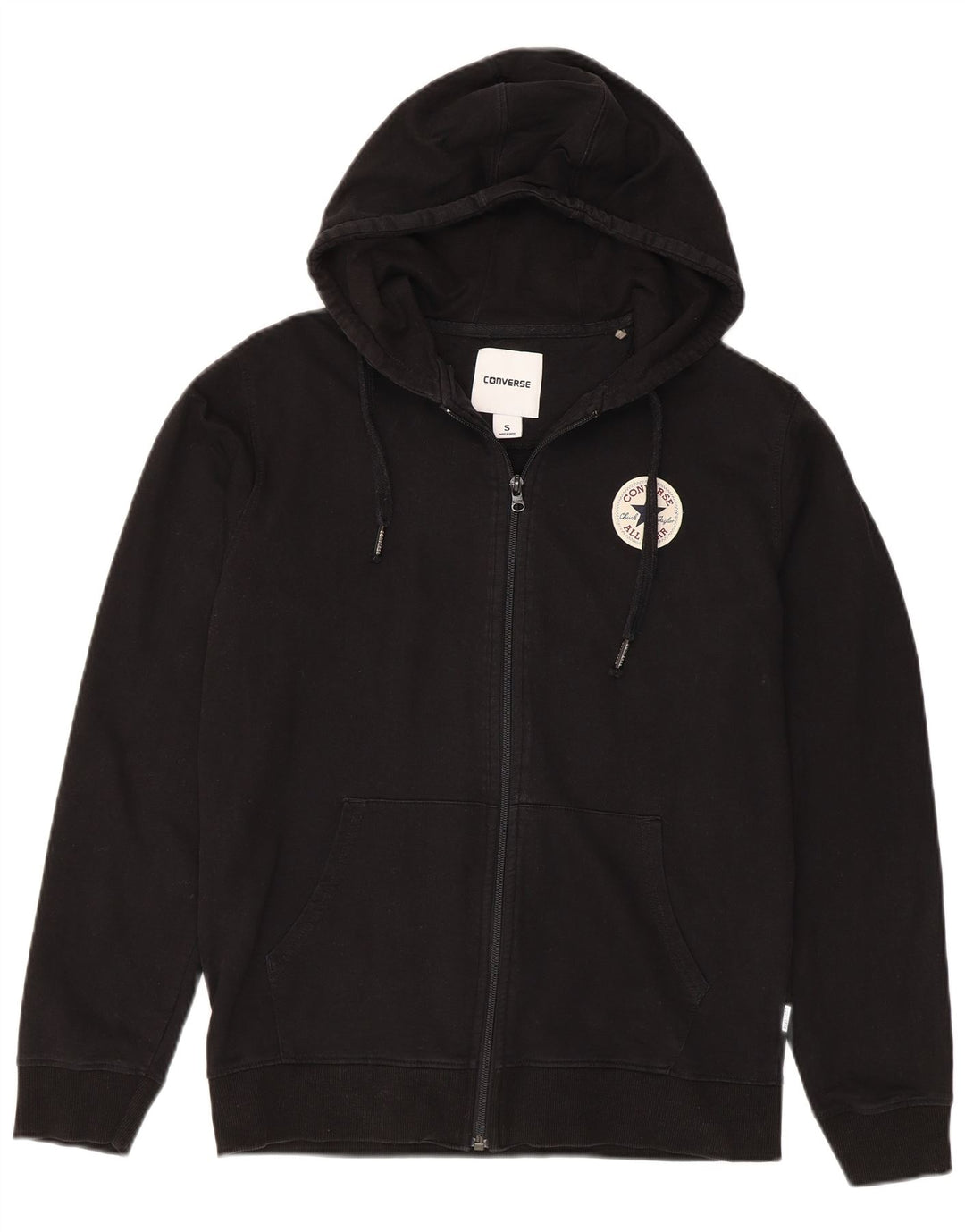 CONVERSE Hættetrøje med lynlås til mænd Lille sort bomuld