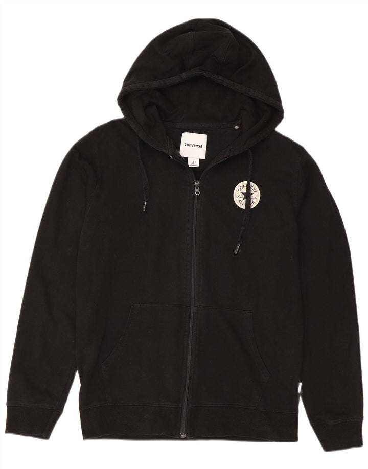 CONVERSE Hættetrøje med lynlås til mænd Lille sort bomuld
