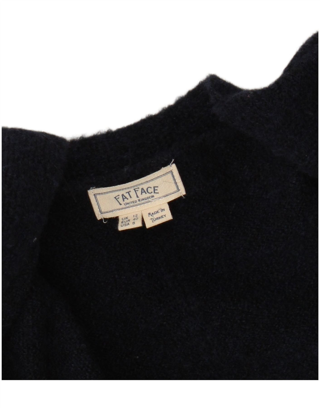 Fat Face Dame Cardigan Sweater UK 12 Medium Navy Blue