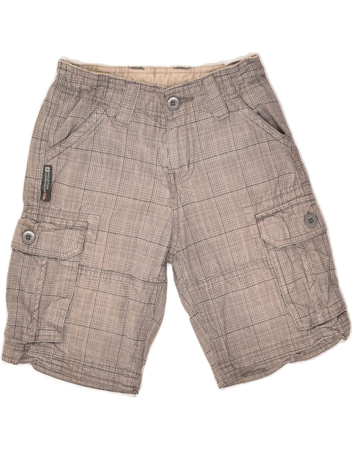 MOUNTAIN WAREHOUSE Drenge Cargo Shorts 7-8 år W22 Grå ternet bomuld
