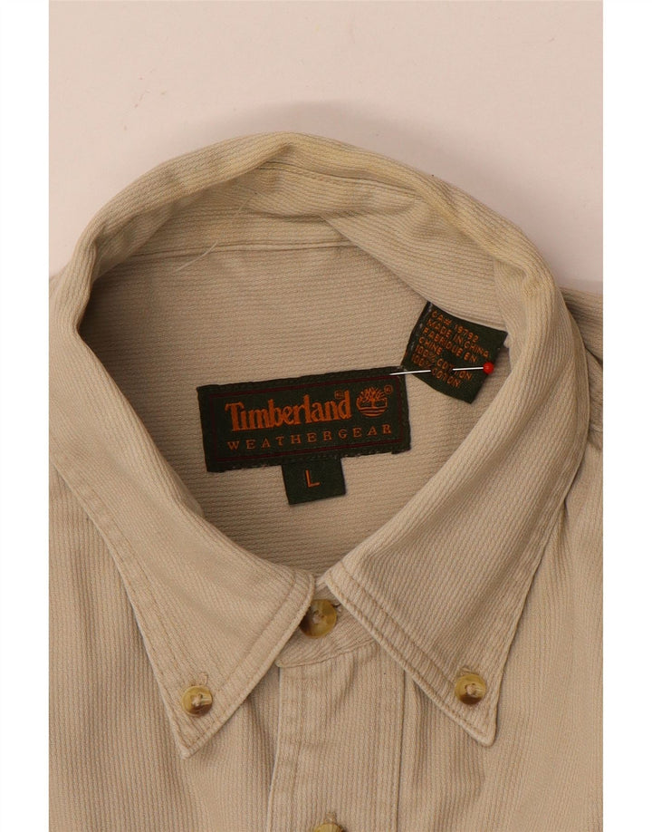 Timberland Herre fløjlsskjorte Stor beige bomuld