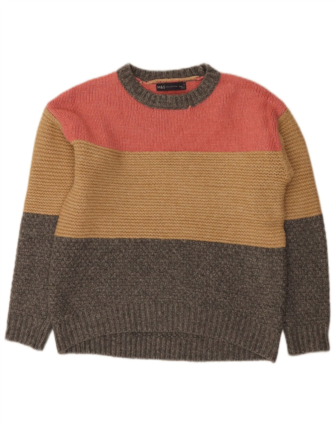 Marks & Spencer Dame Boat Neck Jumper Sweater UK 10 Small Multicolor
