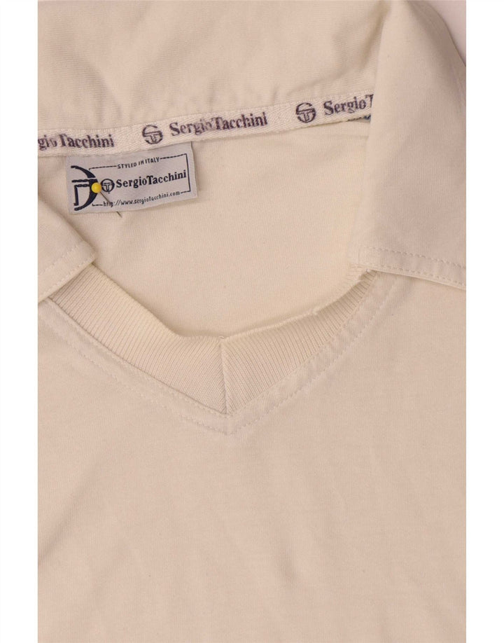 Sergio Tacchini Polo Shirt til mænd XL Hvid Colourblock