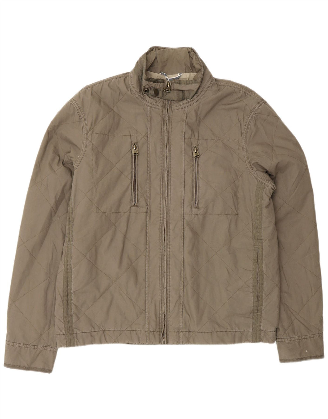 Marks & Spencer Herre Bomber Jacket UK 38 Medium Khaki Cotton