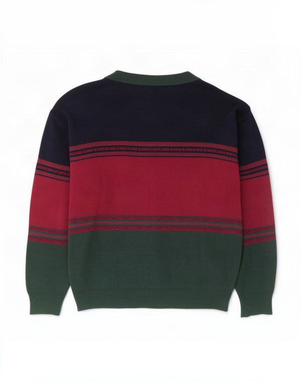 Vintage herre cardigan sweater IT 50 Medium Grøn Colourblock Uld
