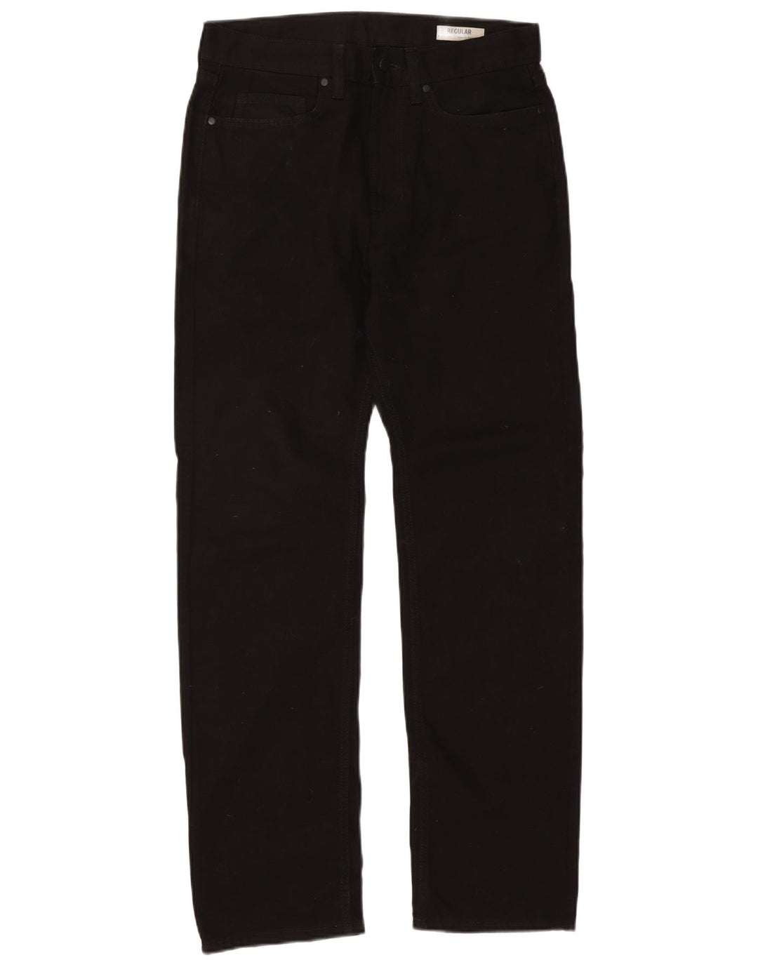 Marks & Spencer Herre Regular Fit Straight Jeans W32 L31 Sort Bomuld