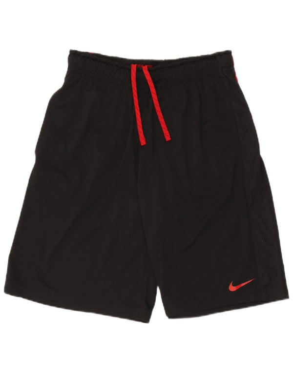 Nike Dame Dri Fit Sports Shorts UK 12 Medium Sort Colourblock Polyester