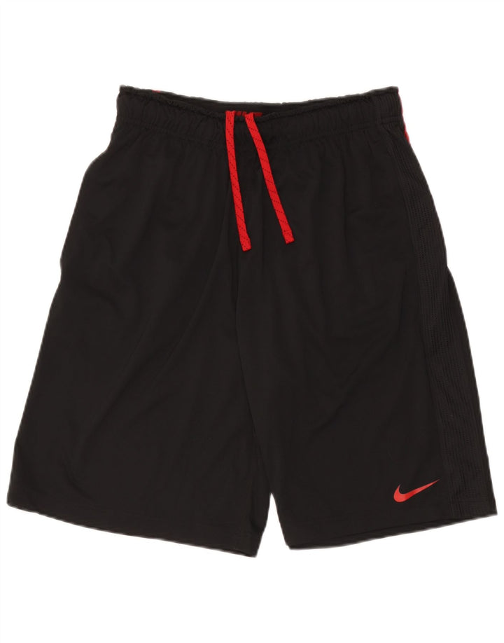 Nike Dame Dri Fit Sports Shorts UK 12 Medium Sort Colourblock Polyester