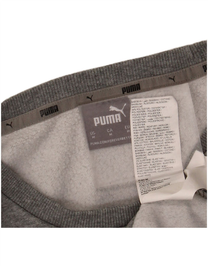 PUMA Mens Sweatshirt Jumper Medium Grey Cotton