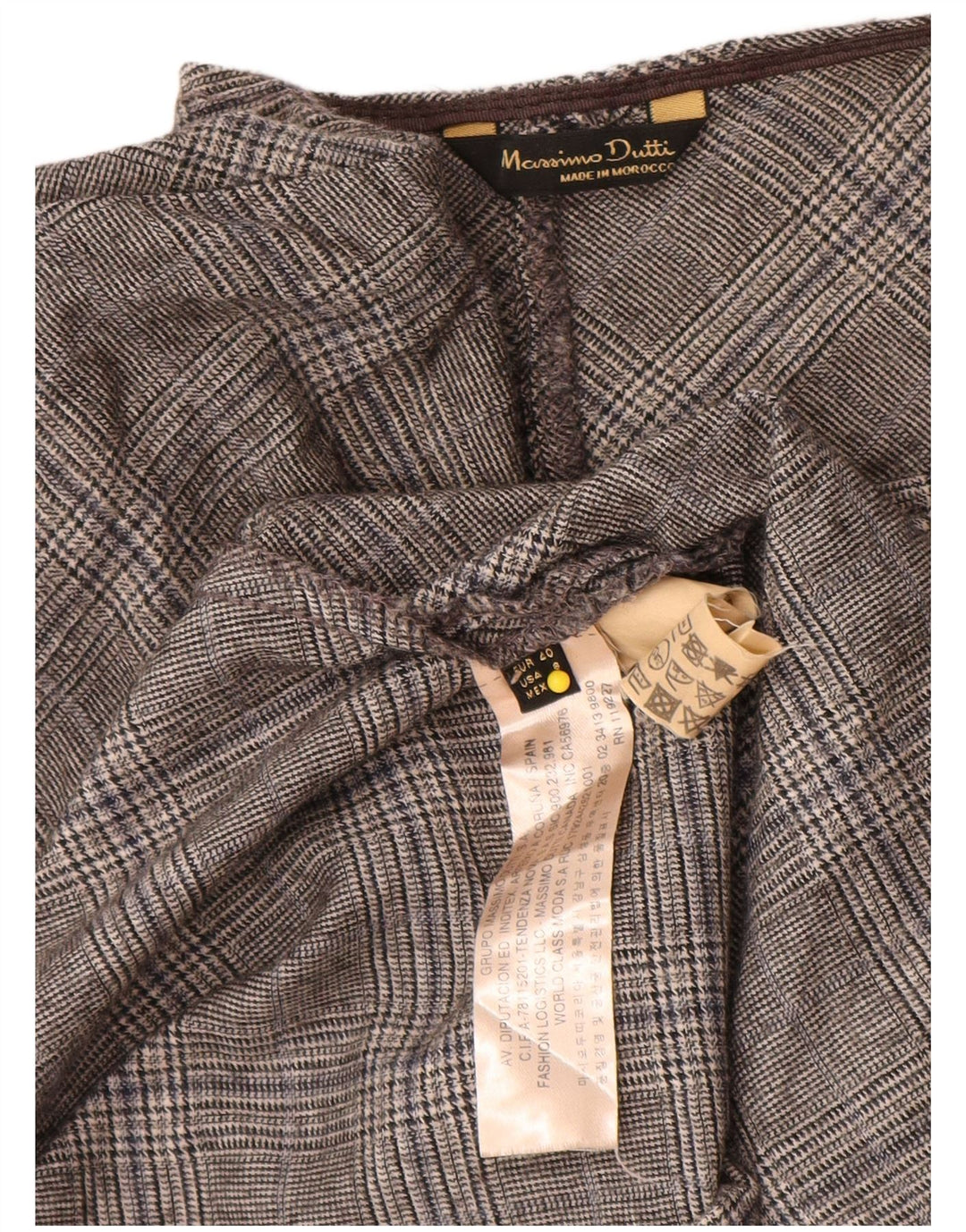 Massimo Dutti Dame A-Line Kjole EU 40 Medium Grey Houndstooth Uld