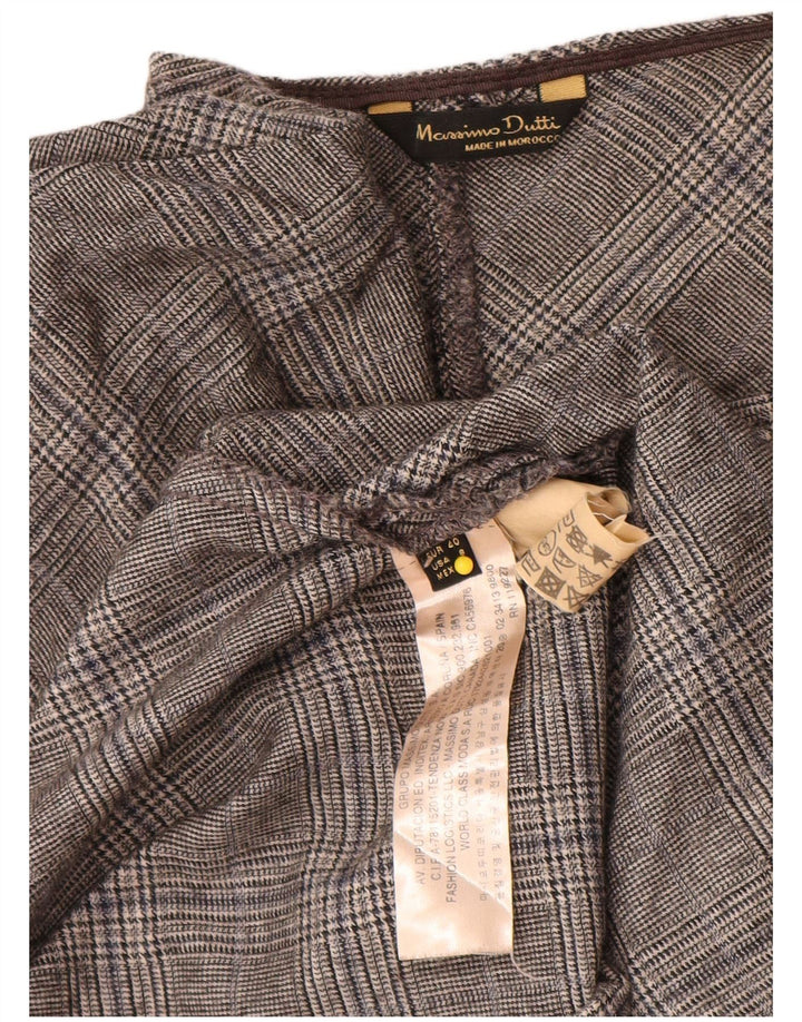Massimo Dutti Dame A-Line Kjole EU 40 Medium Grey Houndstooth Uld