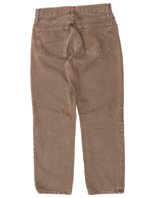 Zara Womens Crop Højtaljede Jeans EU 38 Small W28 L26 Brun Bomuld