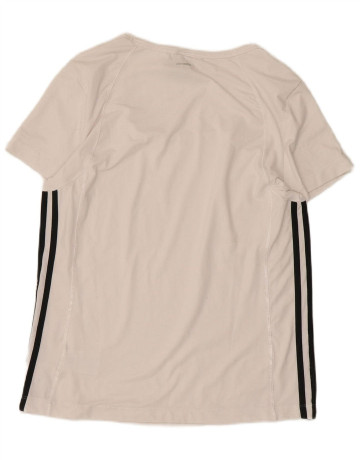 Adidas T-Shirt Top UK 12/14 Medium White Colourblock Polyester