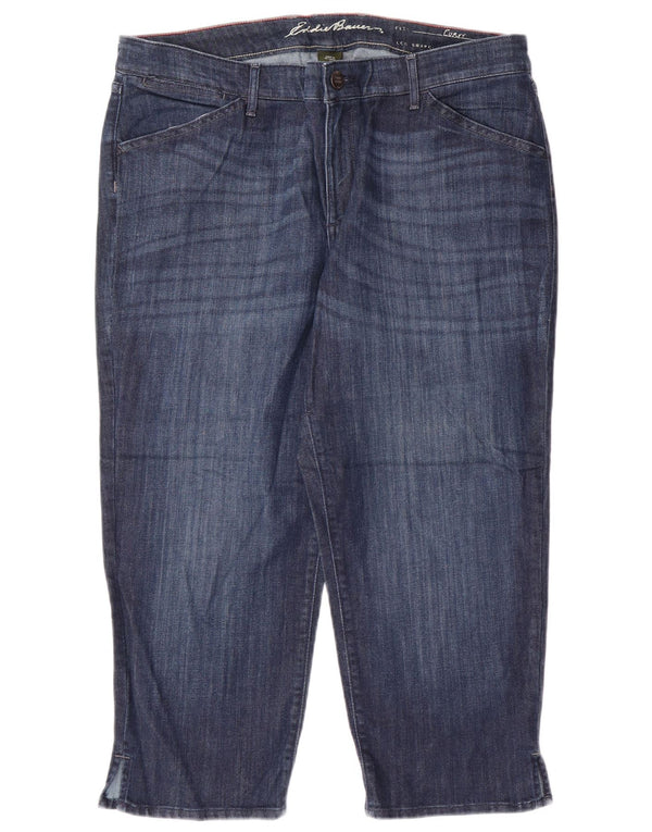 EDDIE BAUER Kvinder Curvy Capri Jeans US 16 2XL W38 L23 Blå Bomuld