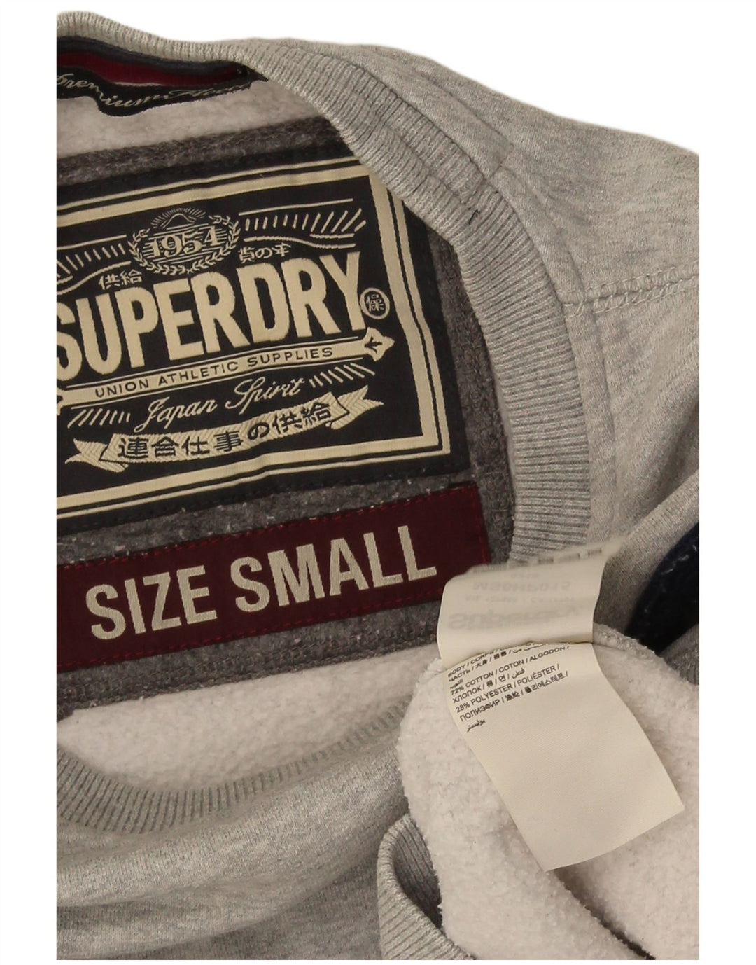 Superdry grafisk sweatshirt til mænd, lille grå flækket bomuld