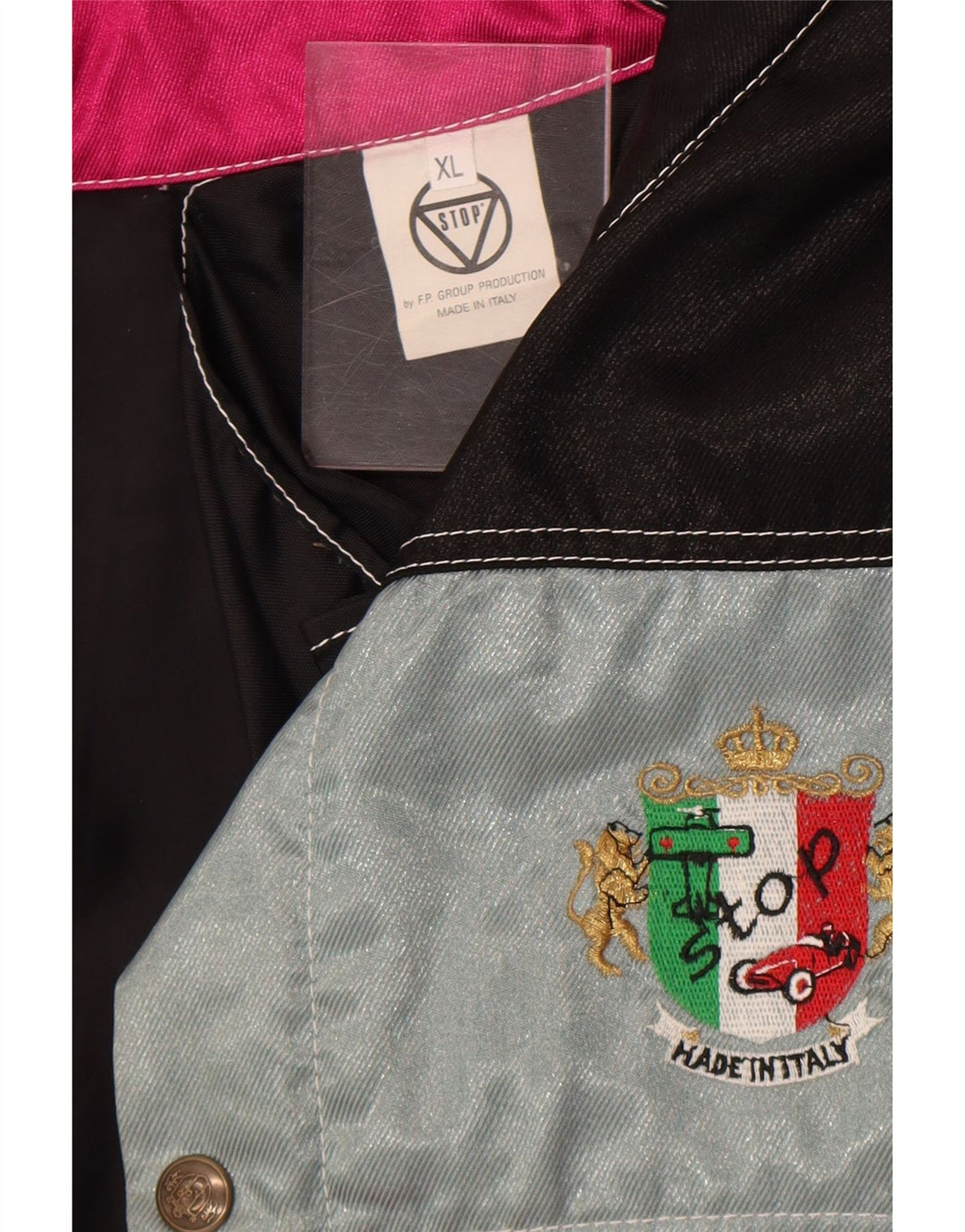 Vintage Herre Utility Jacket UK 42 XL Pink Colourblock Polyamid