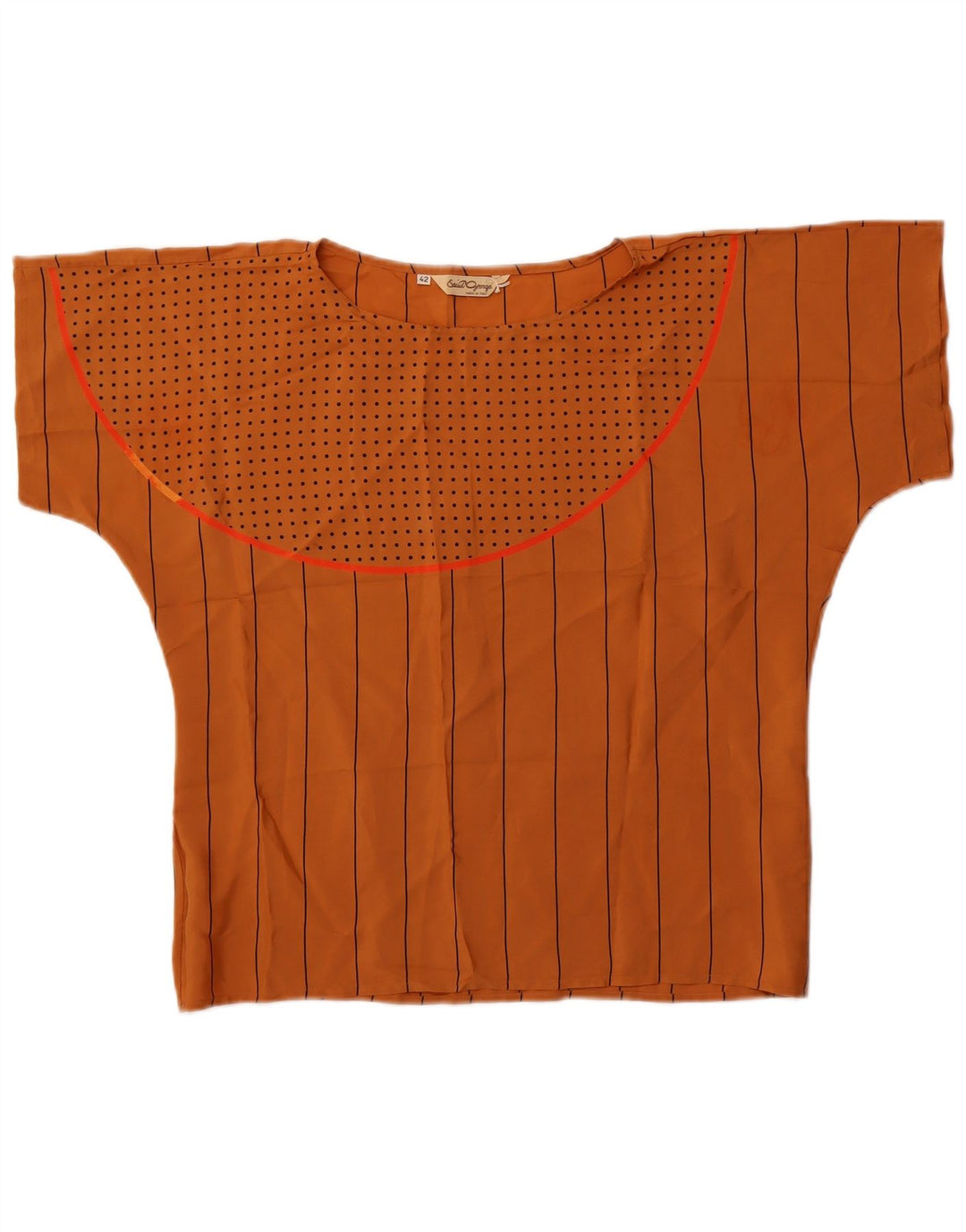 Saint George Damebluse Top IT 42 Medium Brown Pinstripe Acetate
