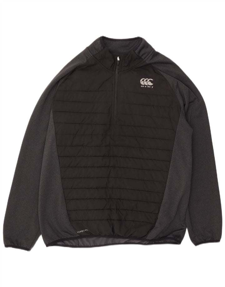 Canterbury Pullover med lynlås til mænd, træningsdragt Top XL Sort Colourblock