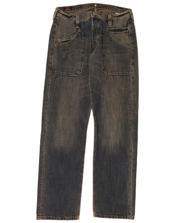 Lee Straight Jeans til mænd W34 L34 blå bomuld
