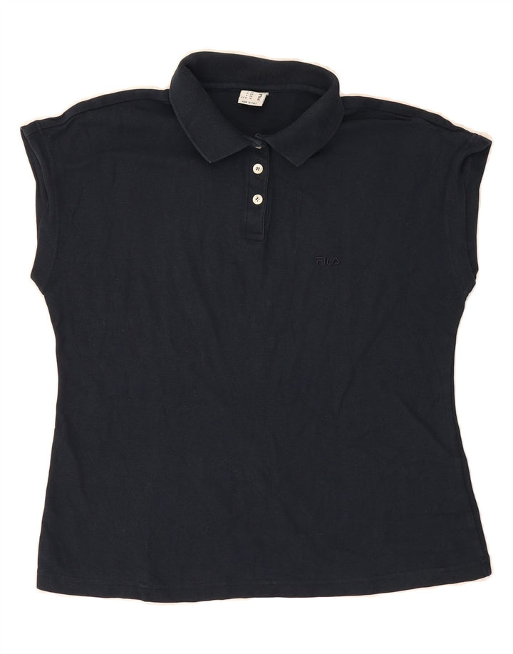 FILA Womens Polo Shirt IT 50 XL Navy Blue Cotton Vintage Fila and Second-Hand Fila from Messina Hembry 
