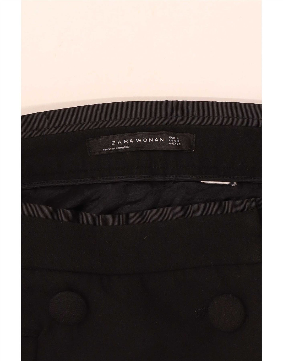 Zara Kvinder Wrap Mini Nederdel Small W26 Sort