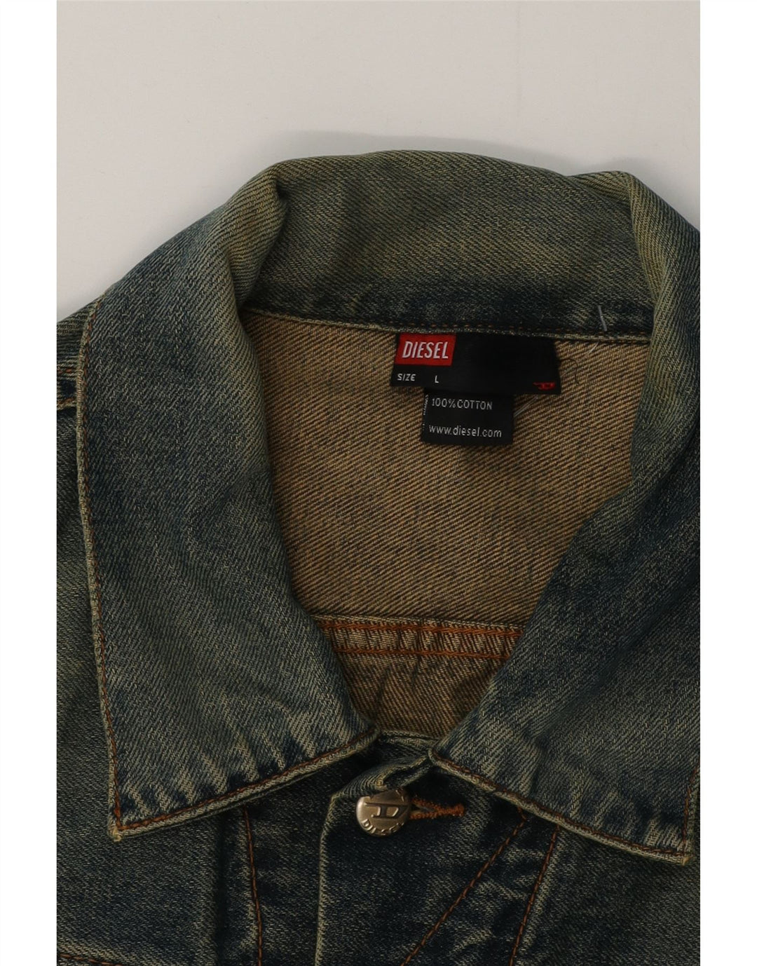 DIESEL Herre denimjakke UK 40 Large Blue Cotton