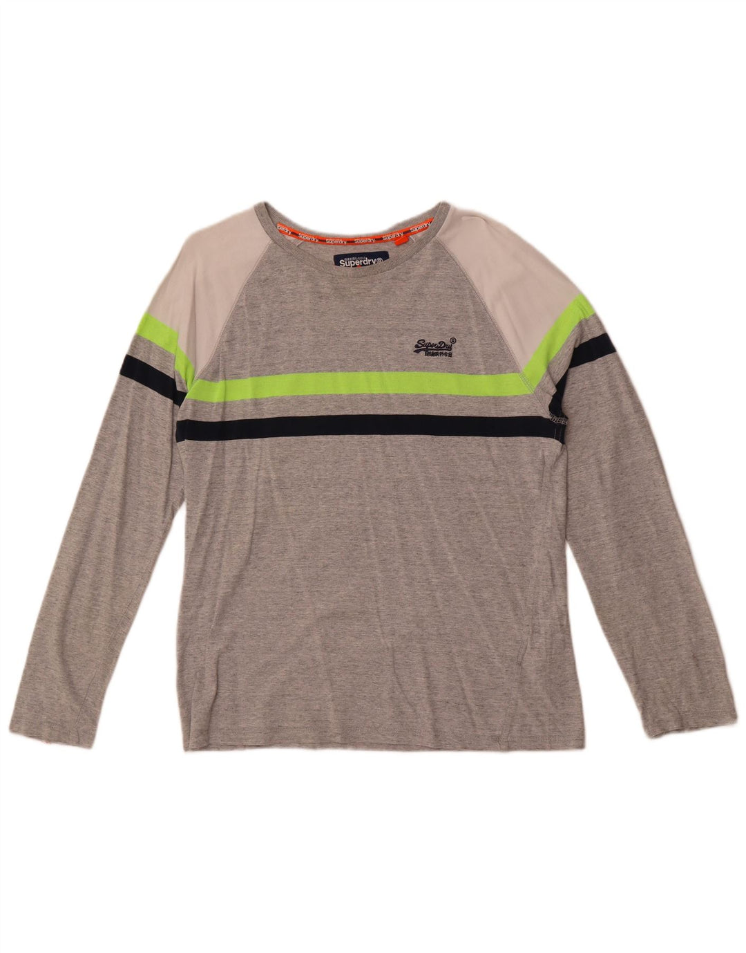 Superdry Herre Top Langærmet Medium Grey Colourblock Bomuld