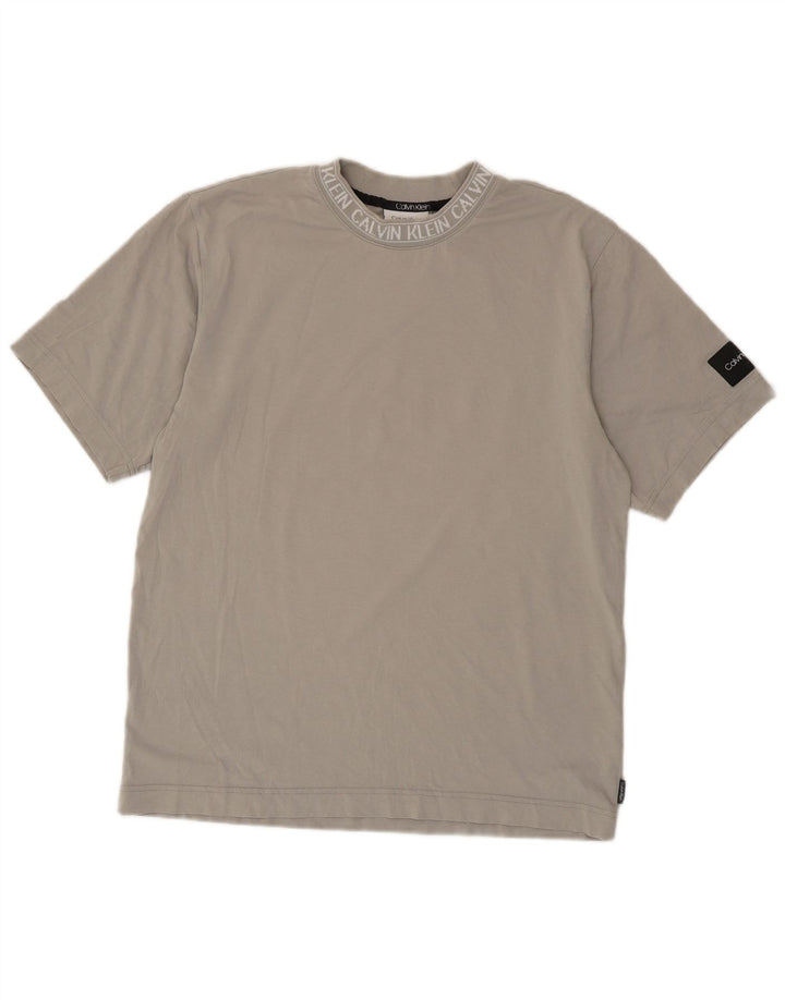 Calvin Klein Herre grafisk T-shirt Top mellemgrå bomuld