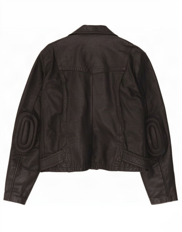 Wilhelm Krawehl Herre Læder Biker Jacket EU 50 Medium Sort