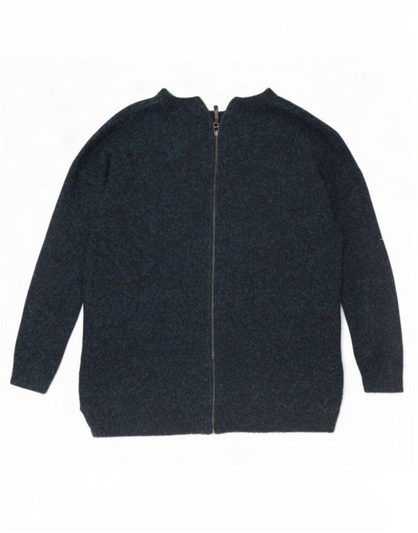 Topshop Dame Oversized Cardigan Sweater UK 10 Small Blue Flecked Acryl